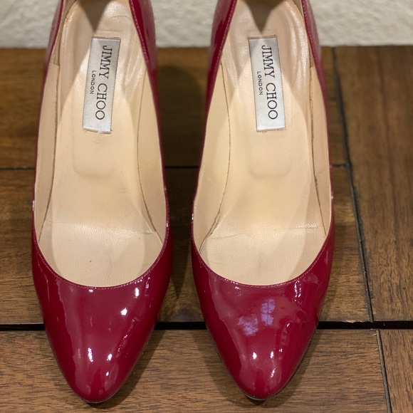 Jimmy Choo Patent Leather Fuchsia Pump 38.5 - Picture 2 of 6